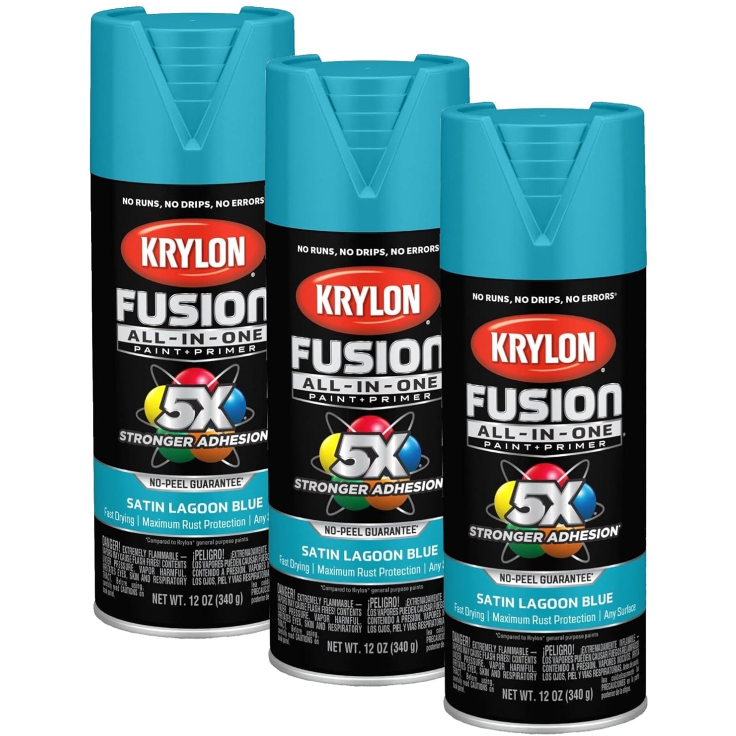 Fusion Spray Paint Set – Lagoon Blue, Indoor/Outdoor, 3 Pack