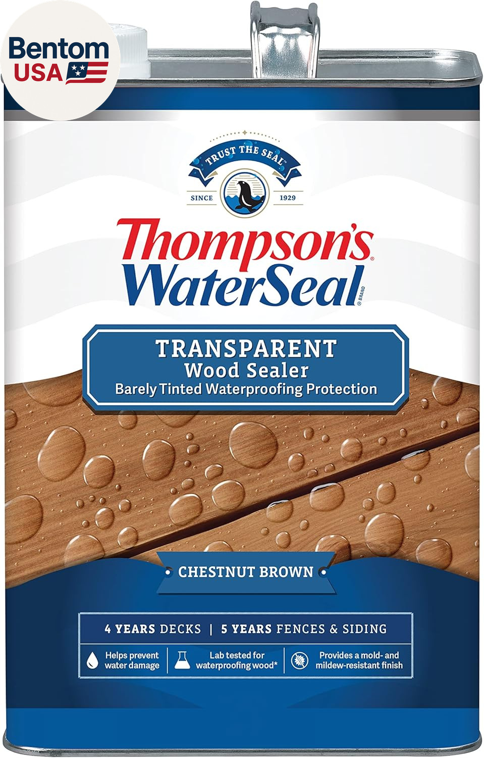 Thompson’S Waterseal Transparent Waterproofing Wood Stain and Sealer, Chestnut B