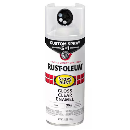 Rust-Oleum 376885 Rust Preventative Spray Paint, Crystal Clear, Gloss, Solvent,
