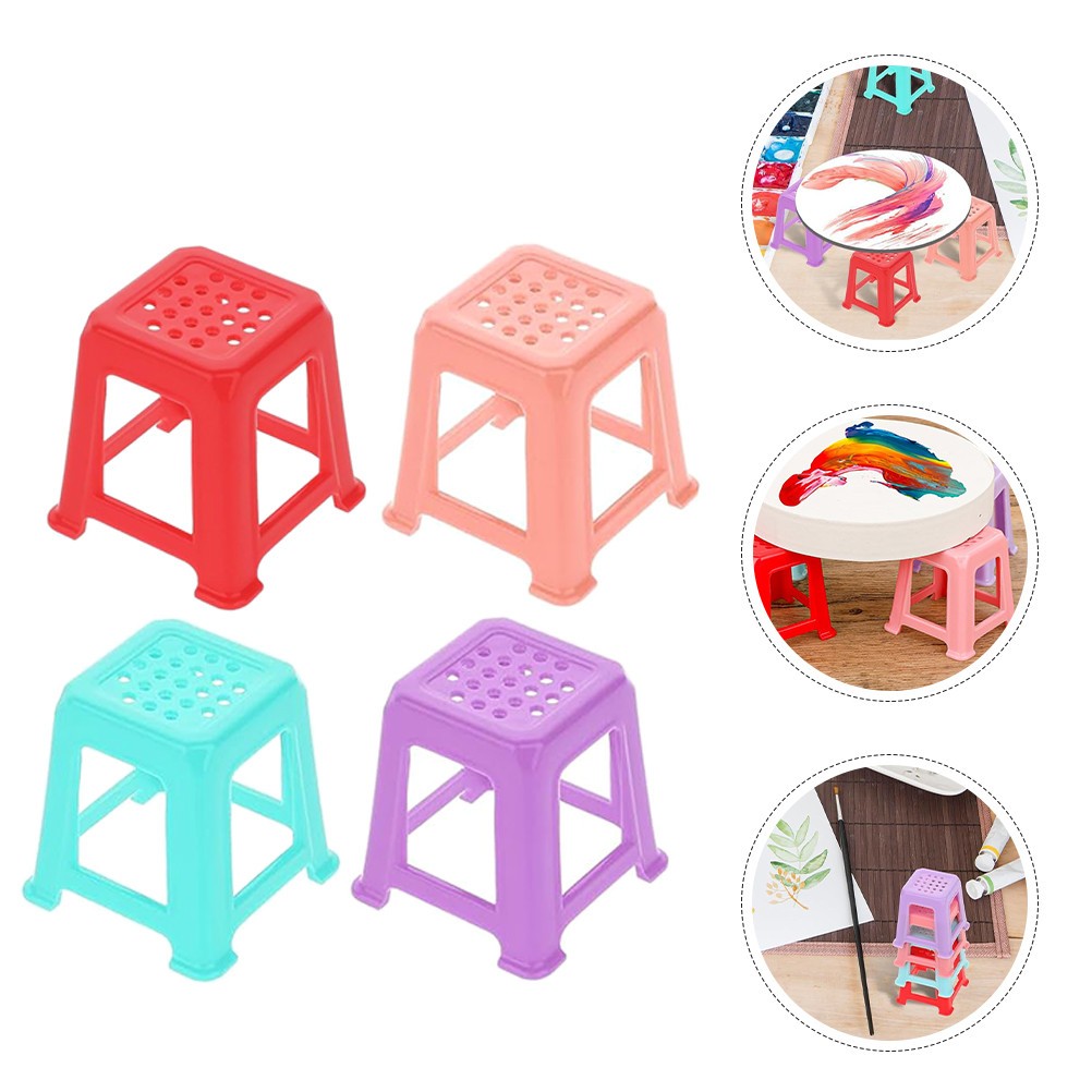 12Pcs Durable Mini Canvas Stands Plastic Paint Riser Set Assorted Colors for Art