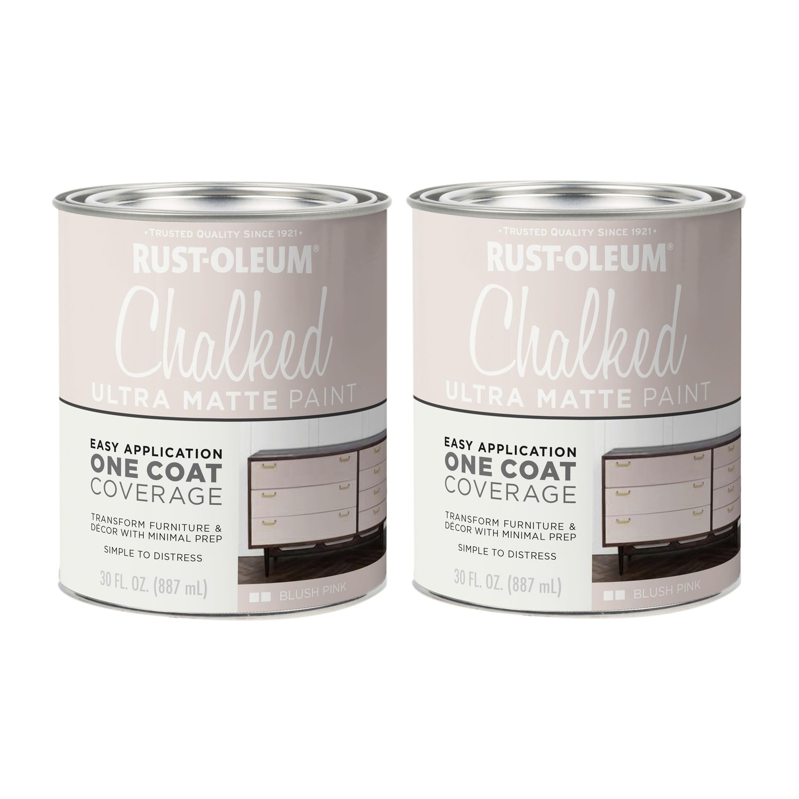 Rust Oleum Chalked Paint 30Oz Blush Pink Pack Of 2 Ultra Matte Easy Use