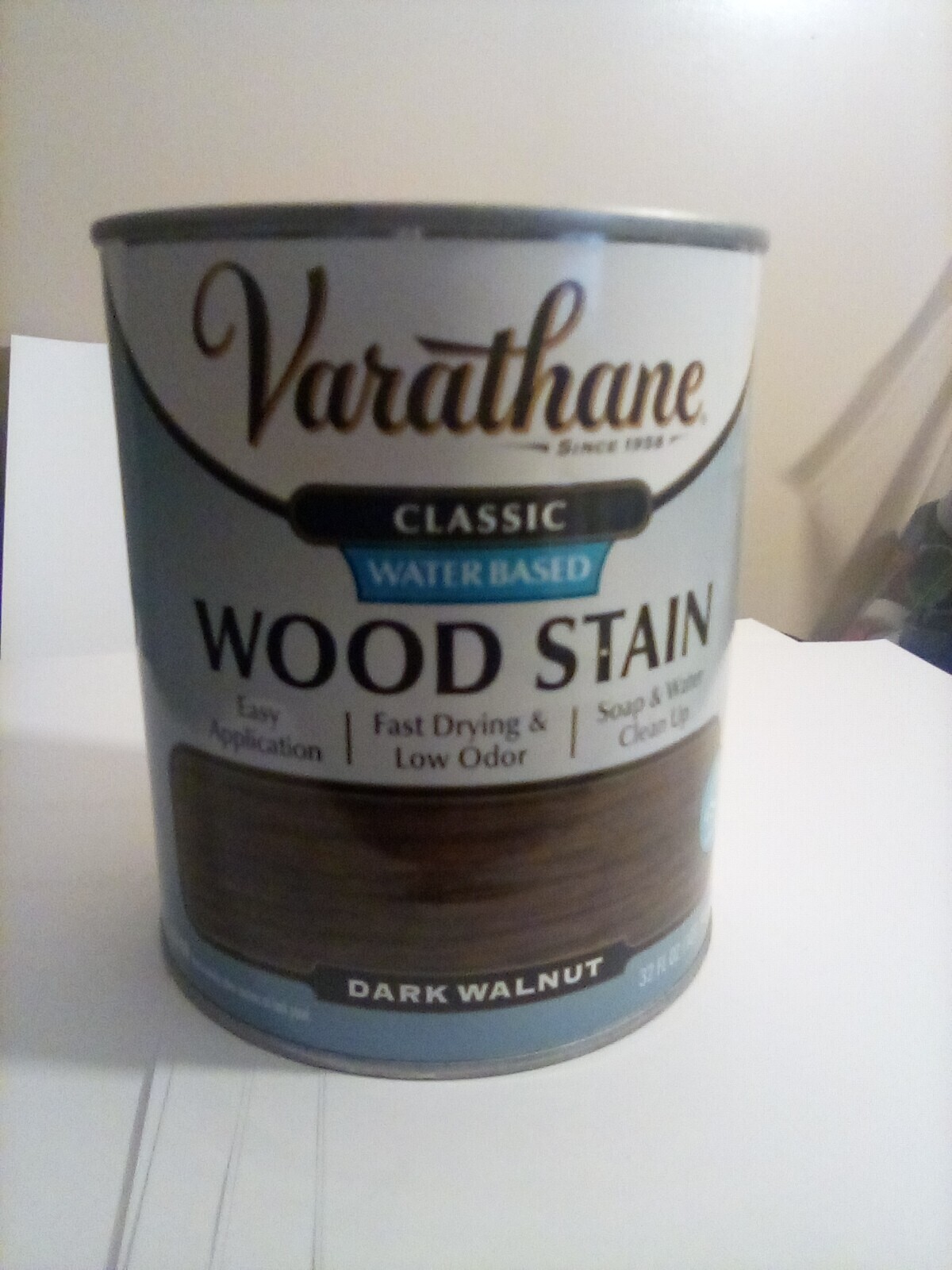 Varathane Water Based Wood Stain Easy Fast Drying DARK WALNUT 32oz FREE SHIPPING