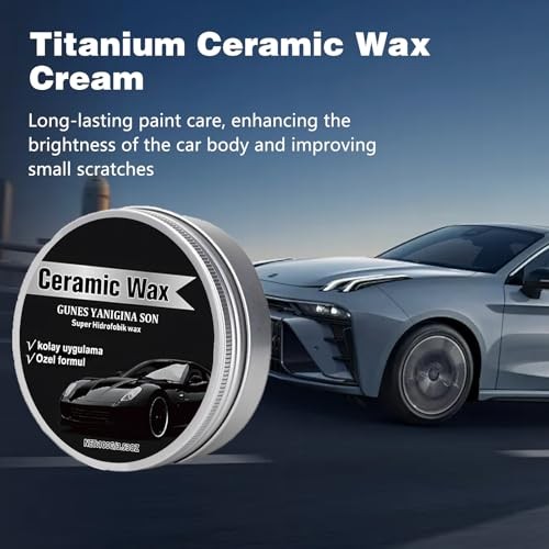2PCS Titanium Ceramic Wax Cream, Strong Protection Car Coating Polishing Wax,