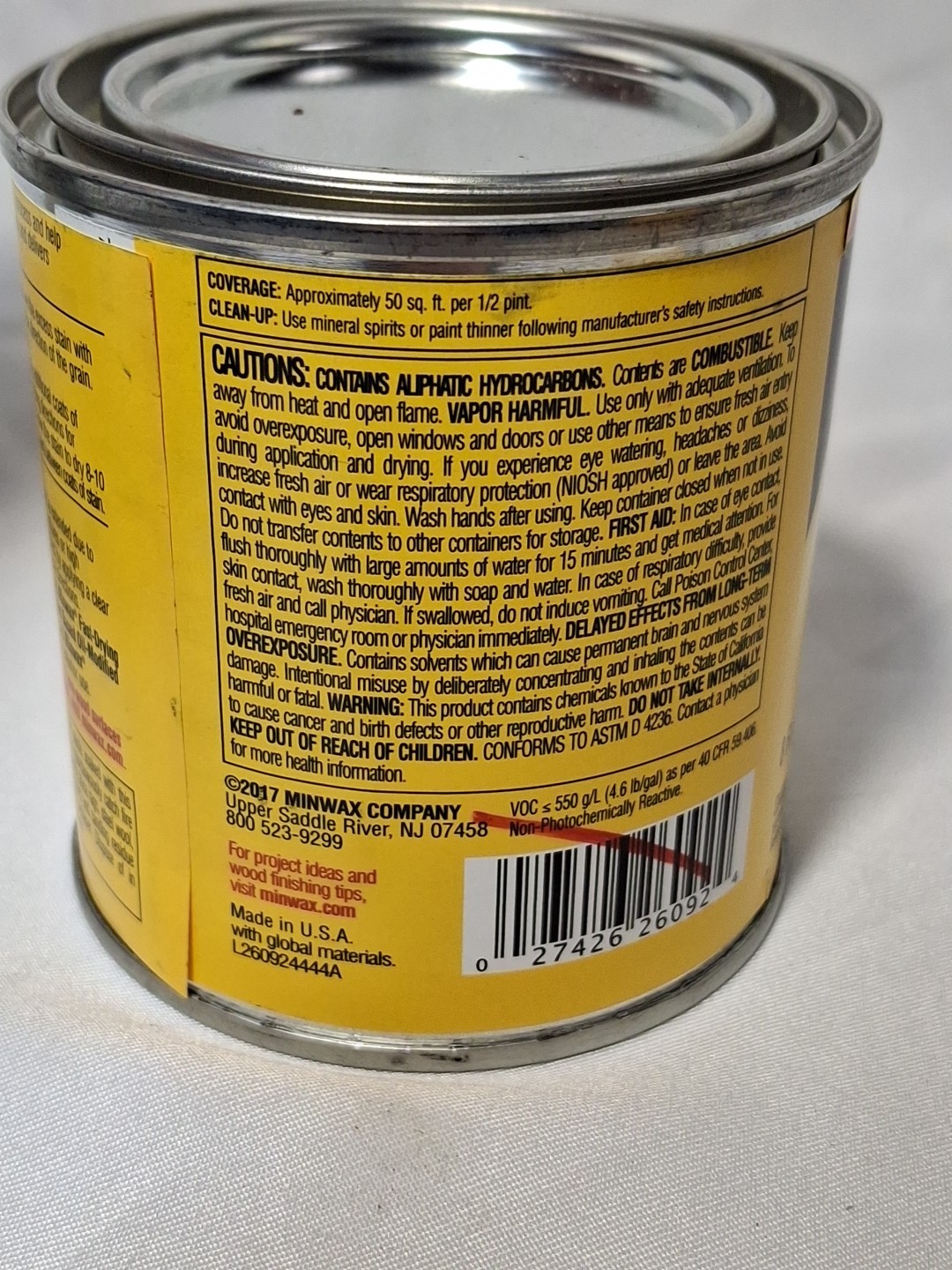 Minwax 260924444 Interior Wood Gel Stain, 1/2 pint, Black ,