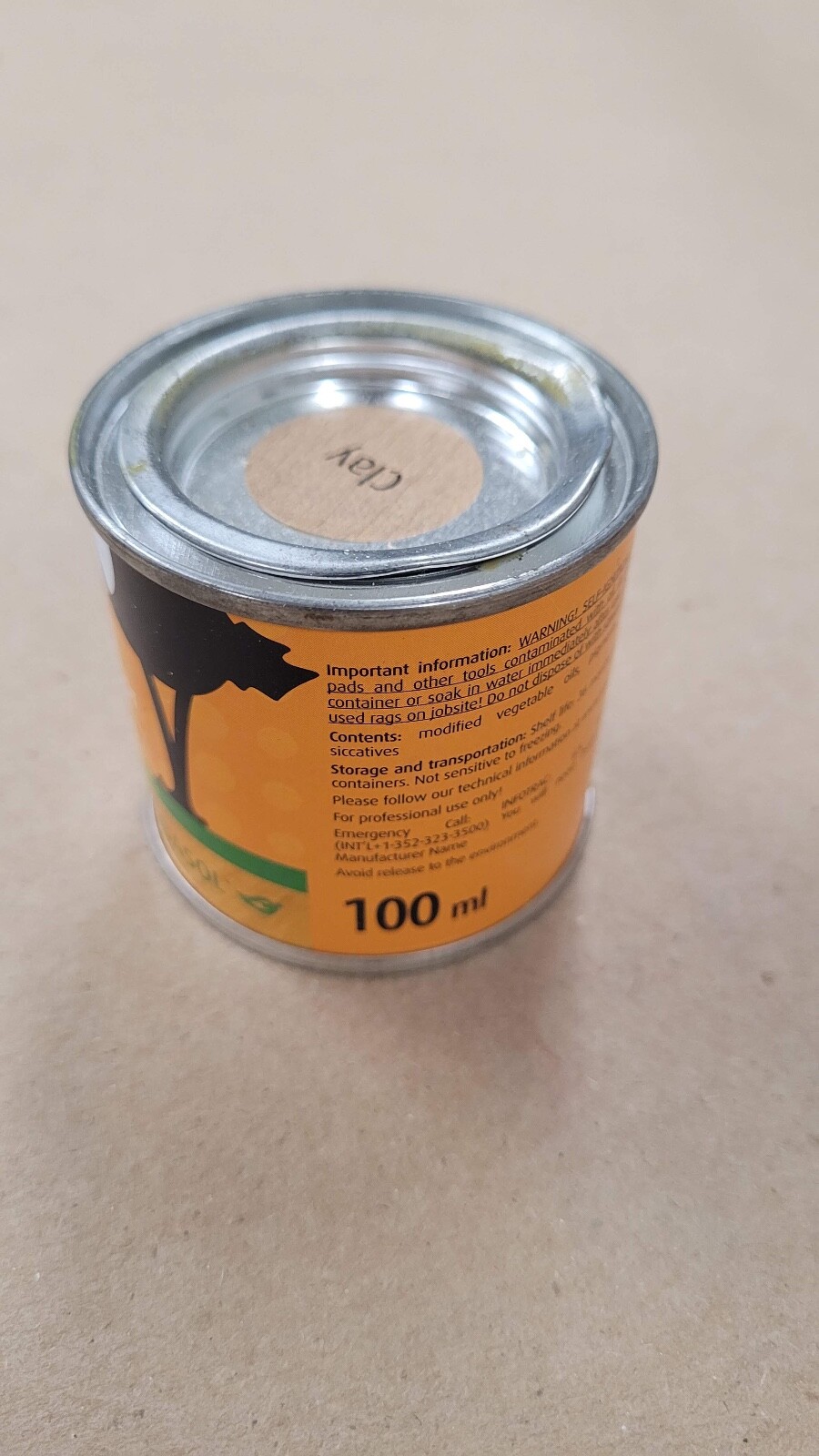 Loba HS 2K Impact Oil Sample 100ml (Clay)