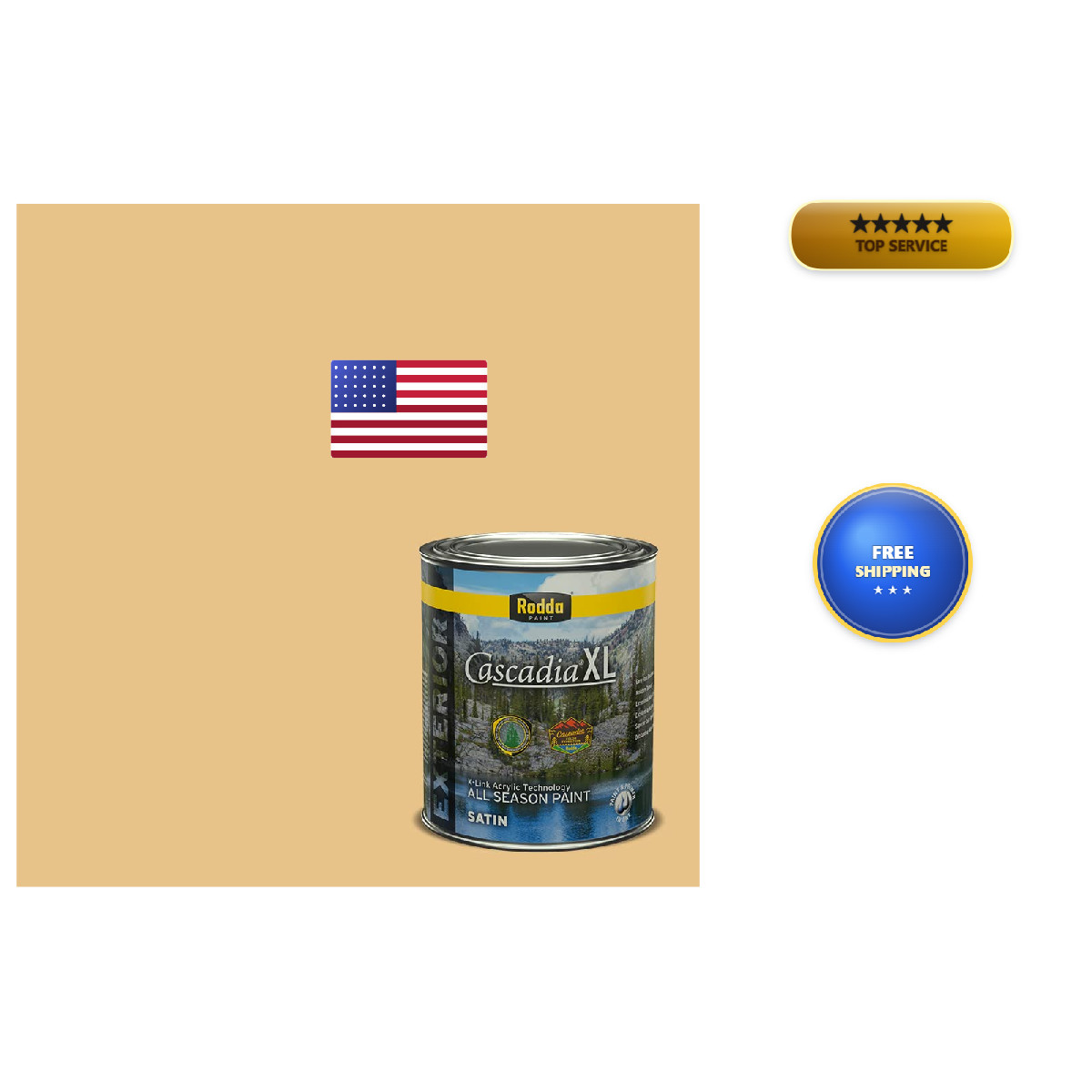 Rodda Paint Rodda Cascadia Xl Exterior Satin In One Quart Egyptian Gold