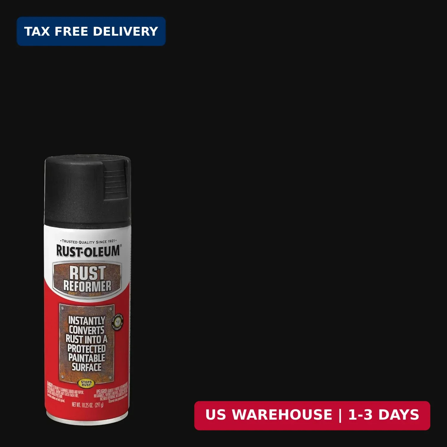 Share Rust-Oleum Stops Rust Converter Rust Reformer Spray Flat Black Finish 10.2