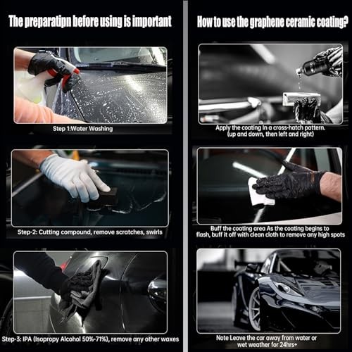 Graphene Ceramic Coating(60ML), 10H Ceramic Coating for Cars, High Gloss Anti