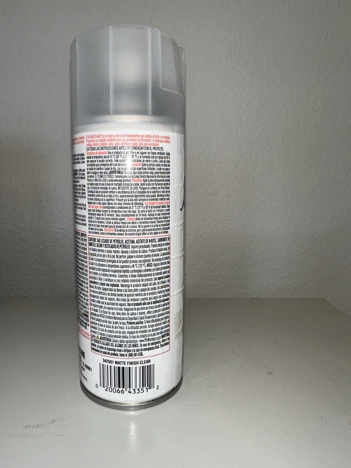 Rustoleum Matte Finish Clear Spray Protective Finish Paint 342561