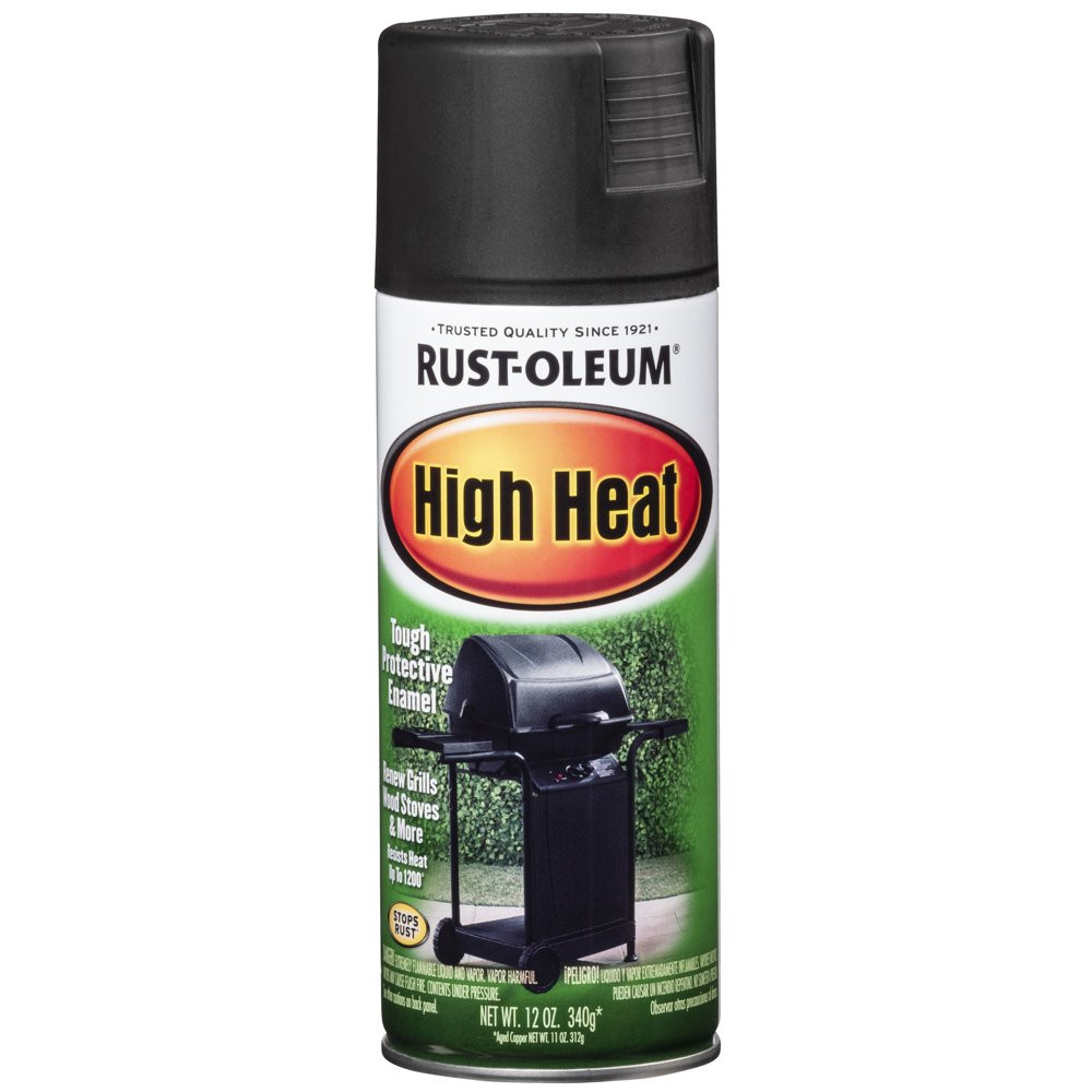 BBQ Specialty Flat High Heat Resistant Black Spray Paint Rust Protection 12 Oz