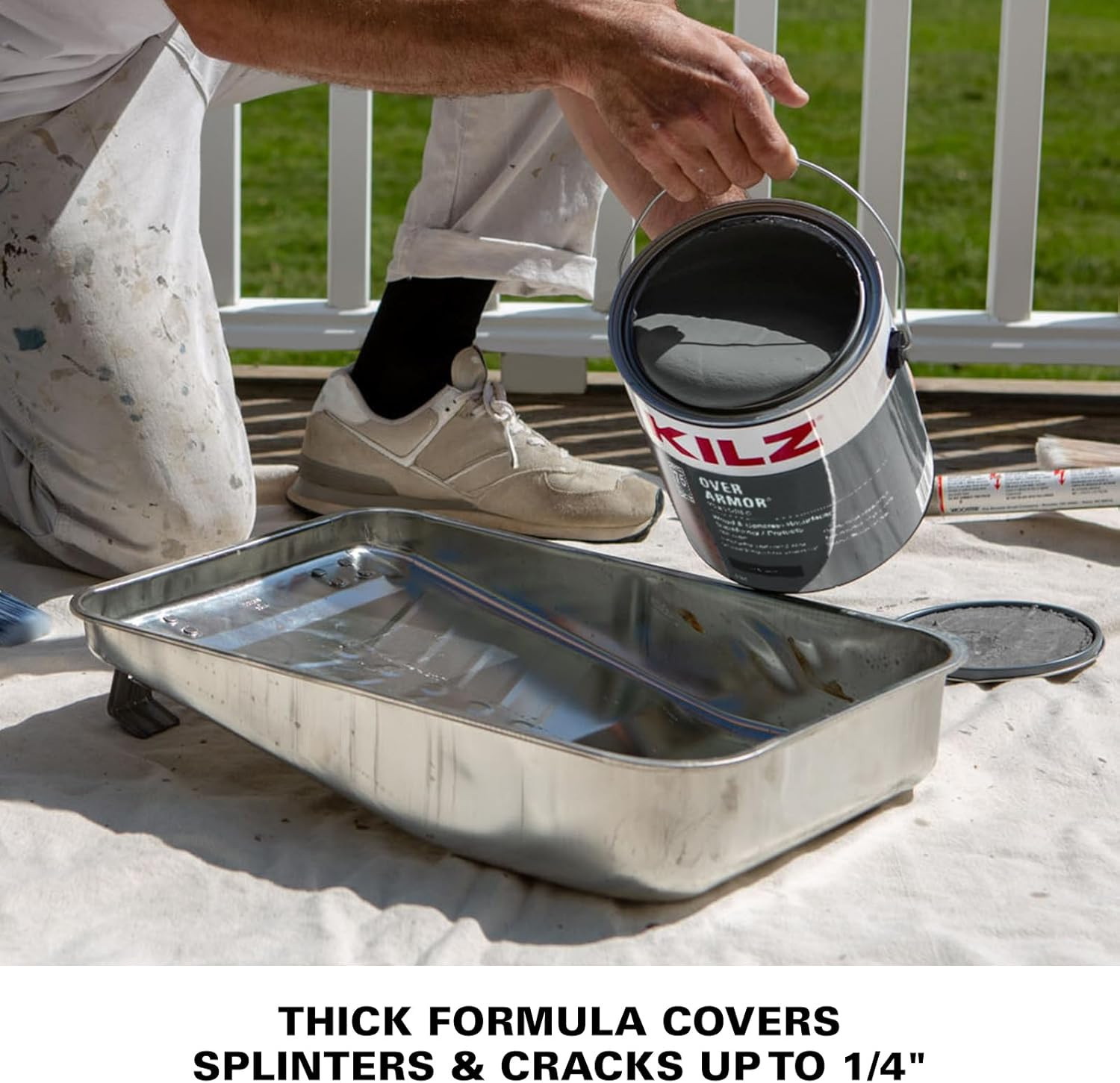over Armor Textured Solid Coating Resurfacer for Wood, Composite and Concrete Su