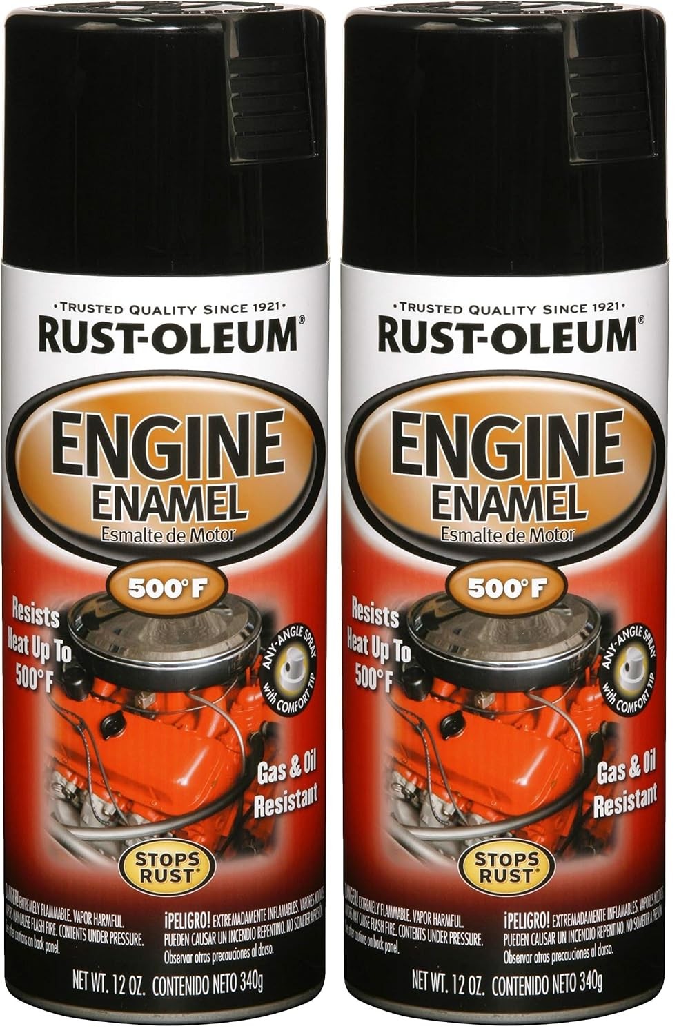 Rust Oleum Gloss Black 12 oz Engine Enamel Spray Paint for Metal