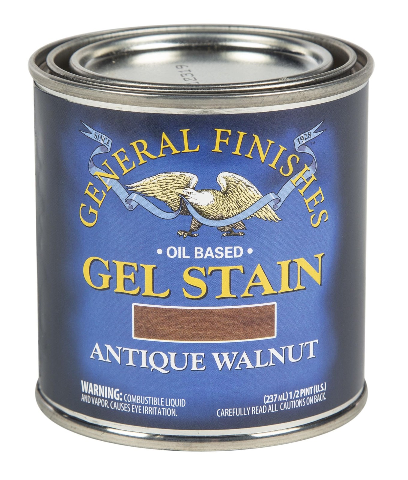 General Finishes Oil Base Gel Stain, 1/2 Pint, Antique Walnut