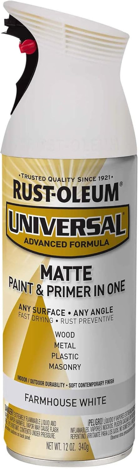376725 Universal All Surface Spray Paint, 12 Oz, Matte Farmhouse White
