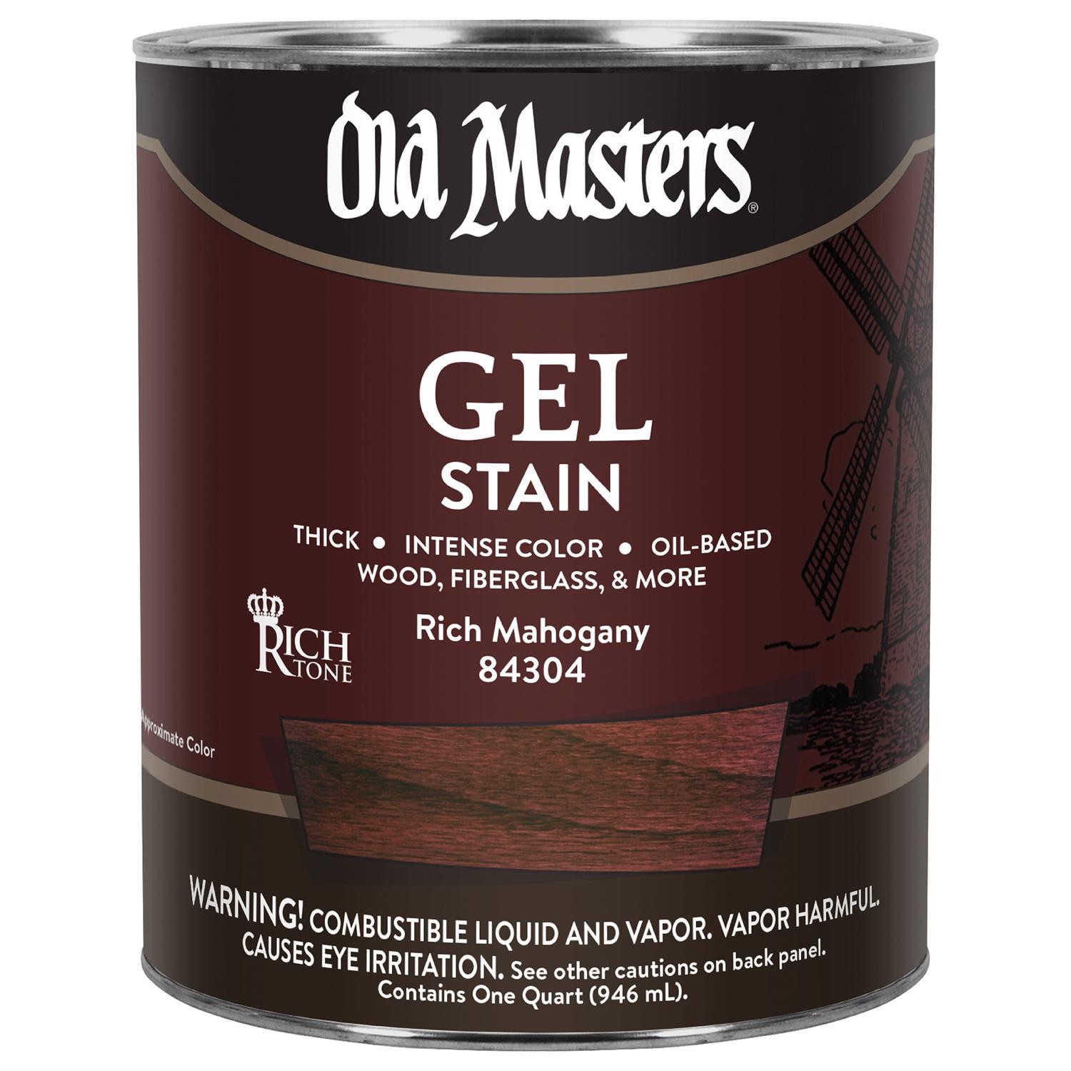 Old Masters 84304 Interior and Exterior Mahogany Gel Stain 1 qt.