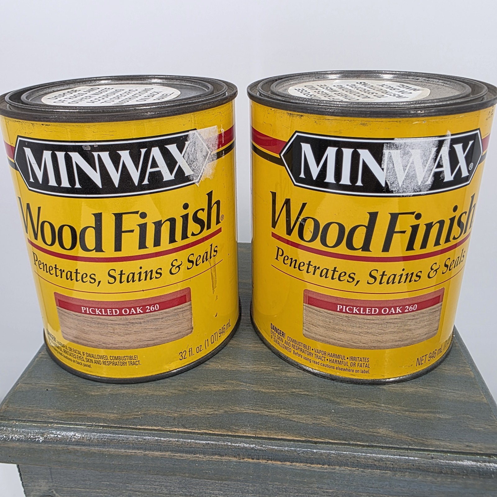 2X Minwax 260 Pickled Oak Wood Finish Oil-Based Wood Stain 2 Quart Cans New