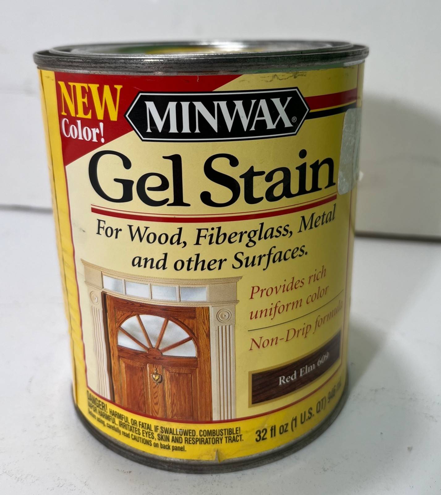 Discontinued Minwax Interior Wood Gel Stain RED ELM 609 – 1 Qt (32 fl oz) – NEW