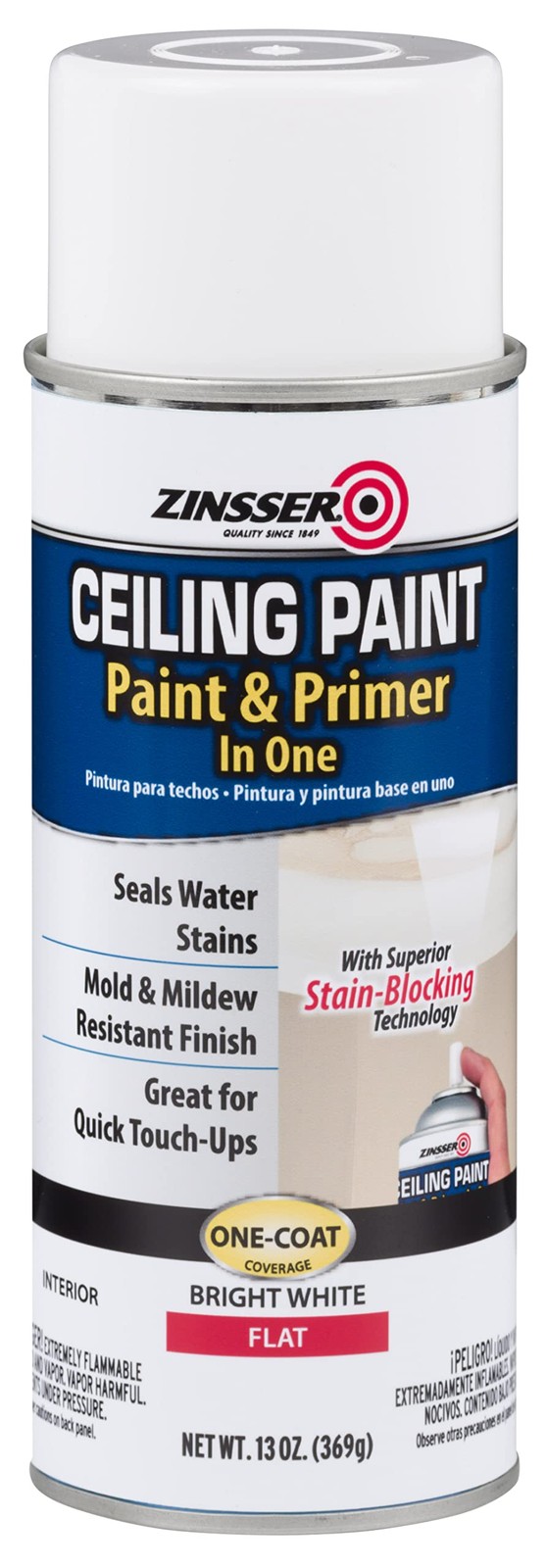 Ceiling Acrylic Paint & Primer in One Flat White 13 oz