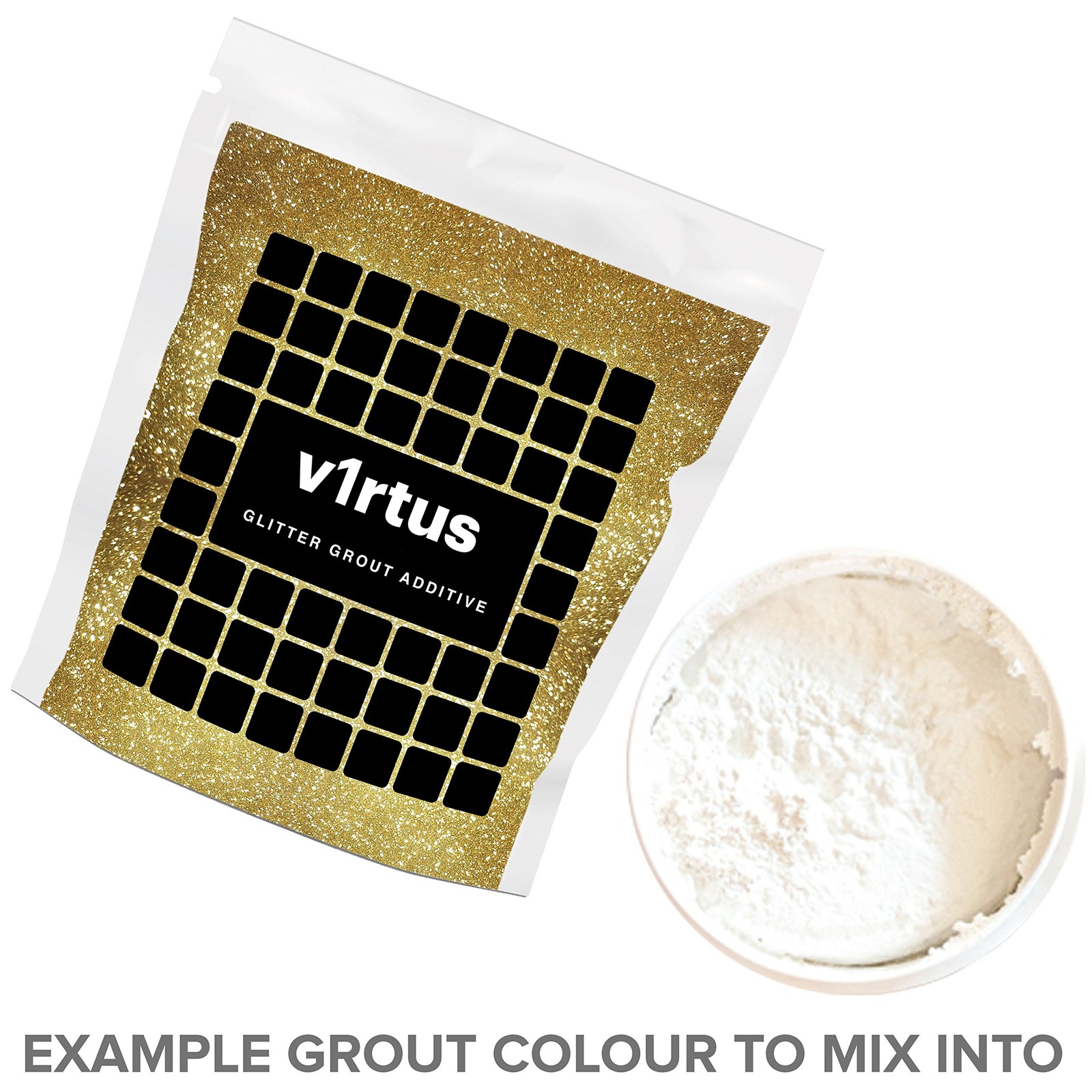 v1rtus Gold Glitter Grout Tile Additive 100g / 3.5oz for Wet Room Bathroom