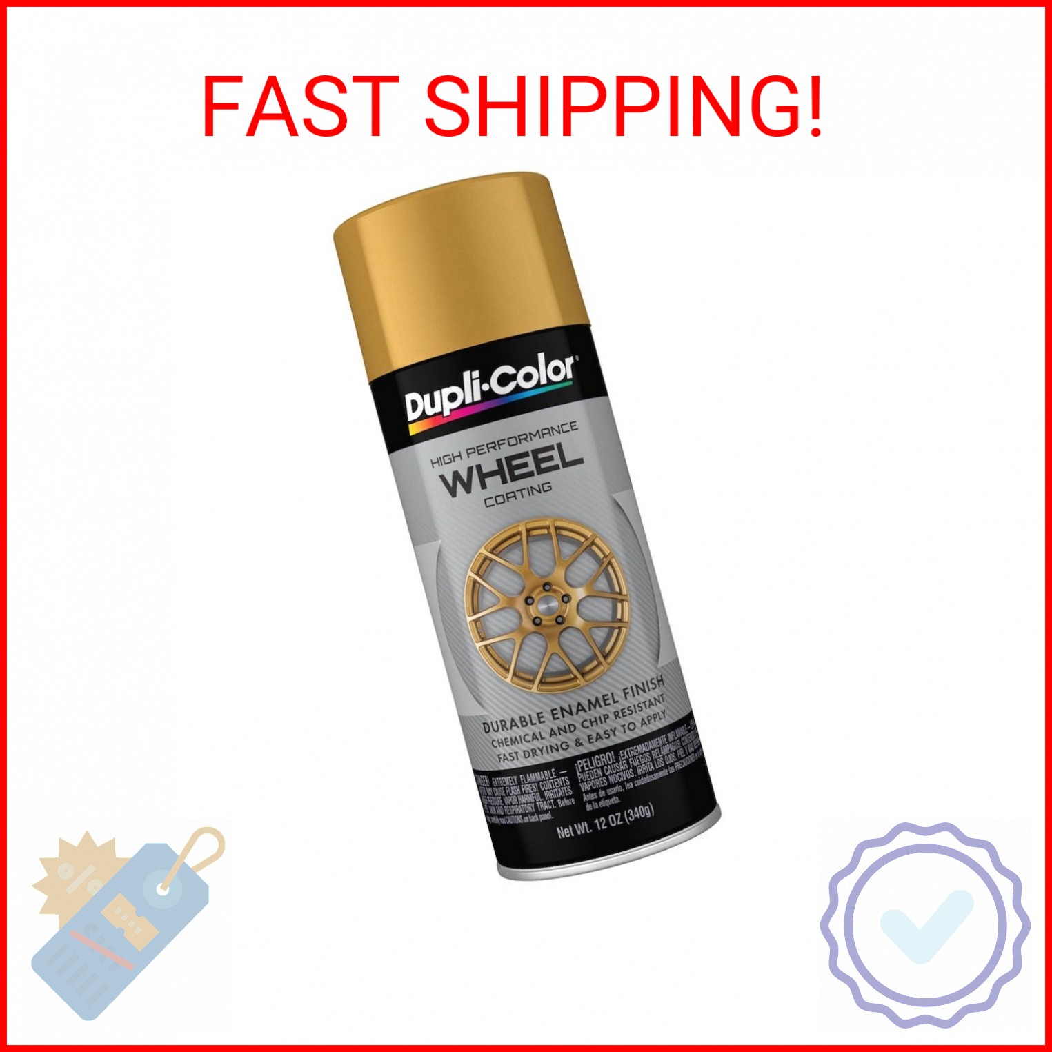 Dupli-Color HWP111 High Performance Wheel Paint – Gold – 12 oz Aerosol Can