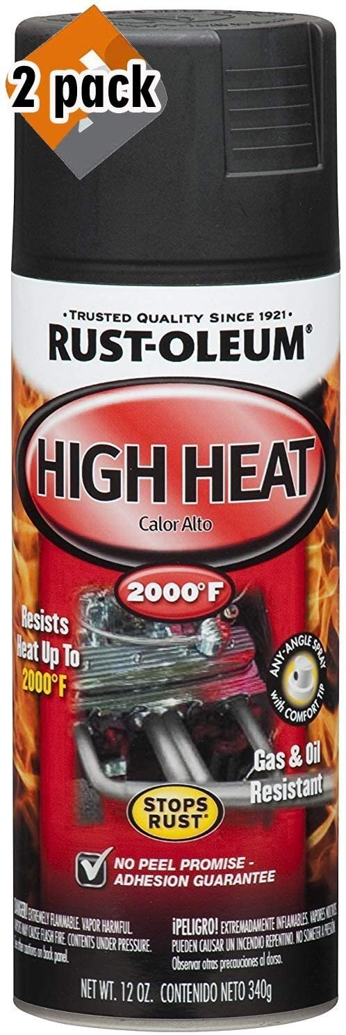Rust-Oleum 248903 Automotive 12-Ounce High Heat 2000 Degree Spray Paint, Flat…