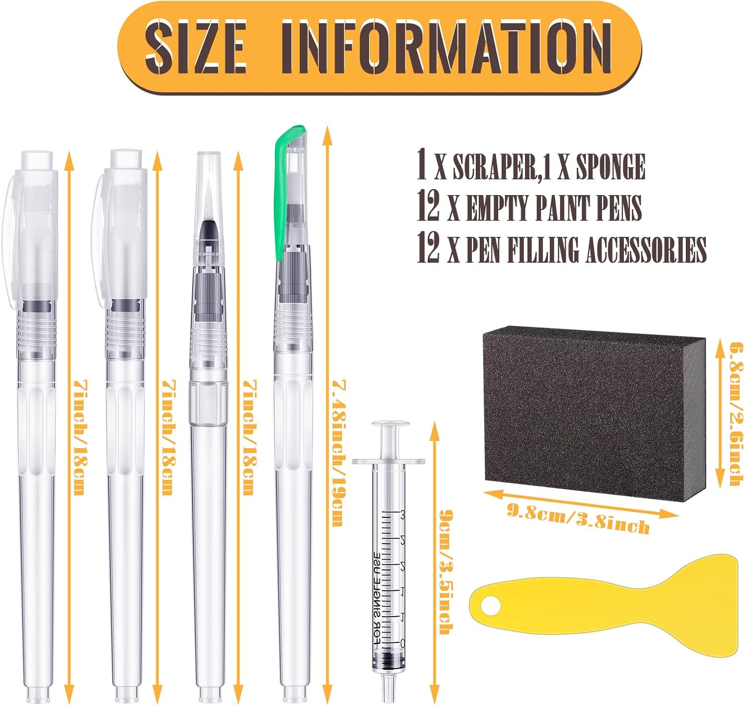BBTO 26 Pcs Touch up Paint Pen Refillable Wall Repair Kit Fillable Paint Brush