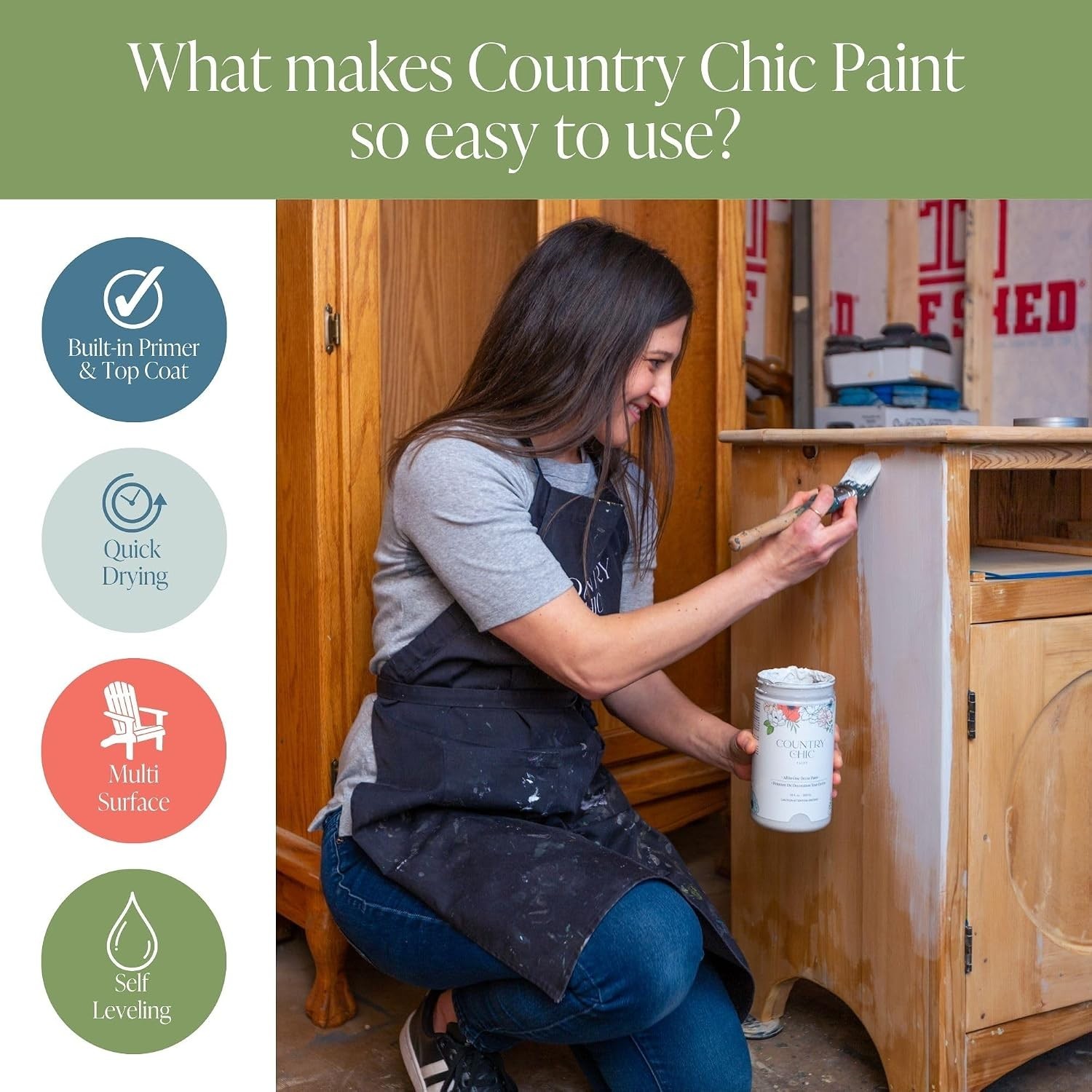 Transform Your Decor with All-in-One Dark Roast Chalk Paint, 4 oz, Low Odor