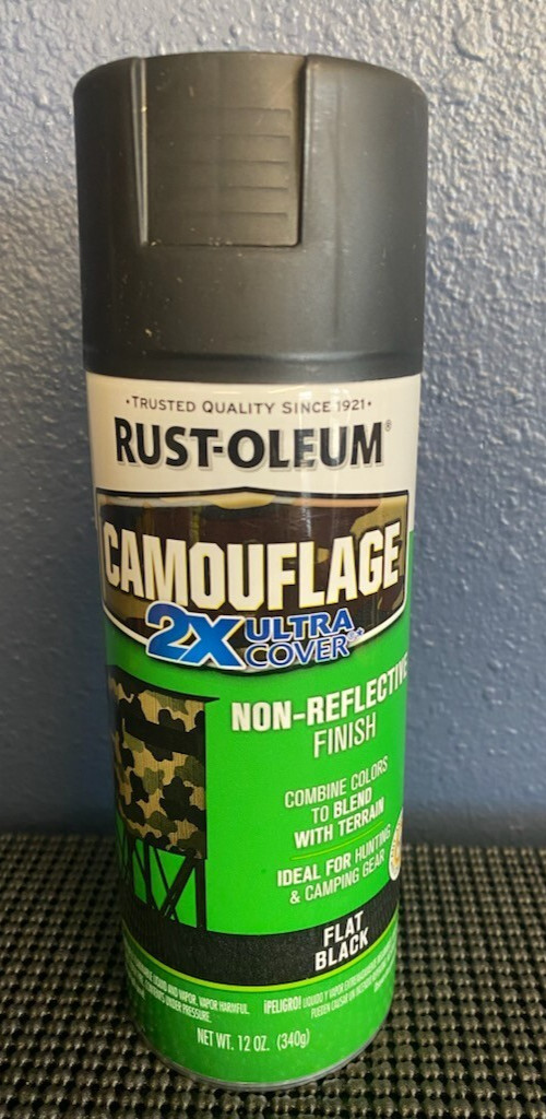Rust-Oleum Camouflage Spray Paint Flat Black 12 oz Ultra Flat Non-Reflective