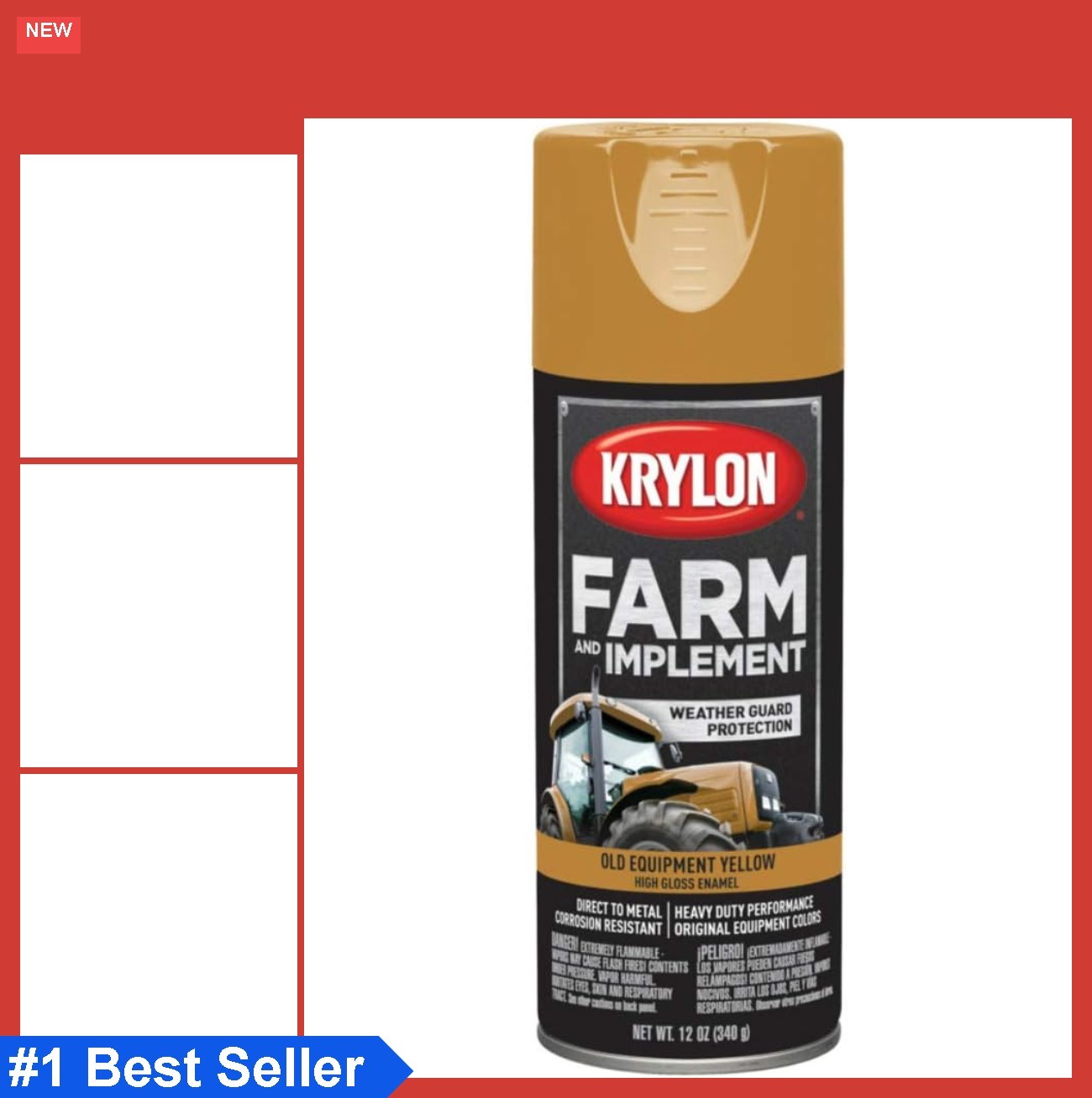 Spray Paint High Gloss 12 oz Old Equipment Yellow Farm Implement Metal Rust
