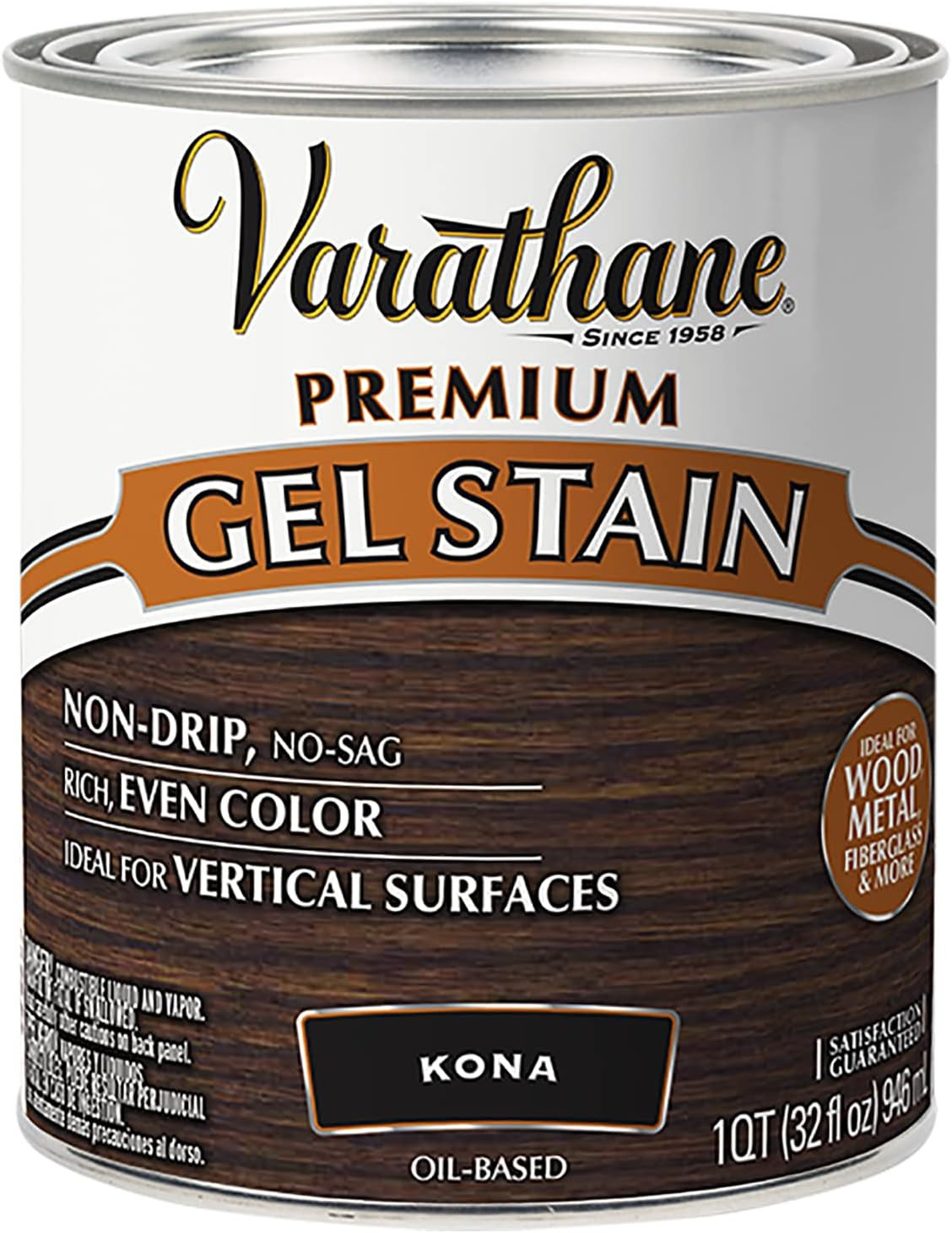 Premium Gel Stain Quart – Rich Kona Finish for Wood Projects