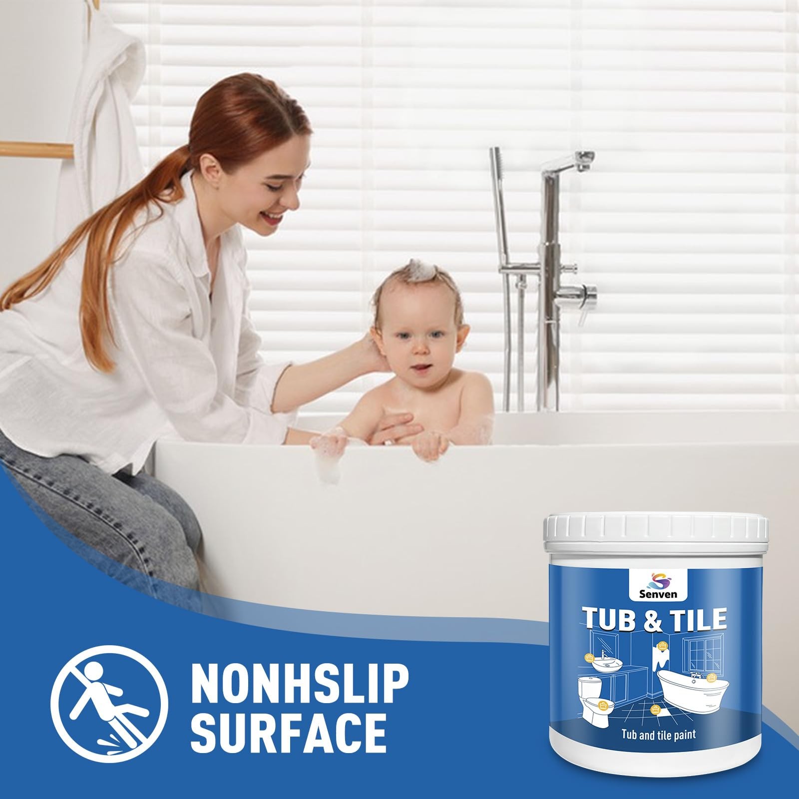 Tub and Tile Paint, Gloss White Tile Paint Refinishing Kit for Bathtub, Sink,…