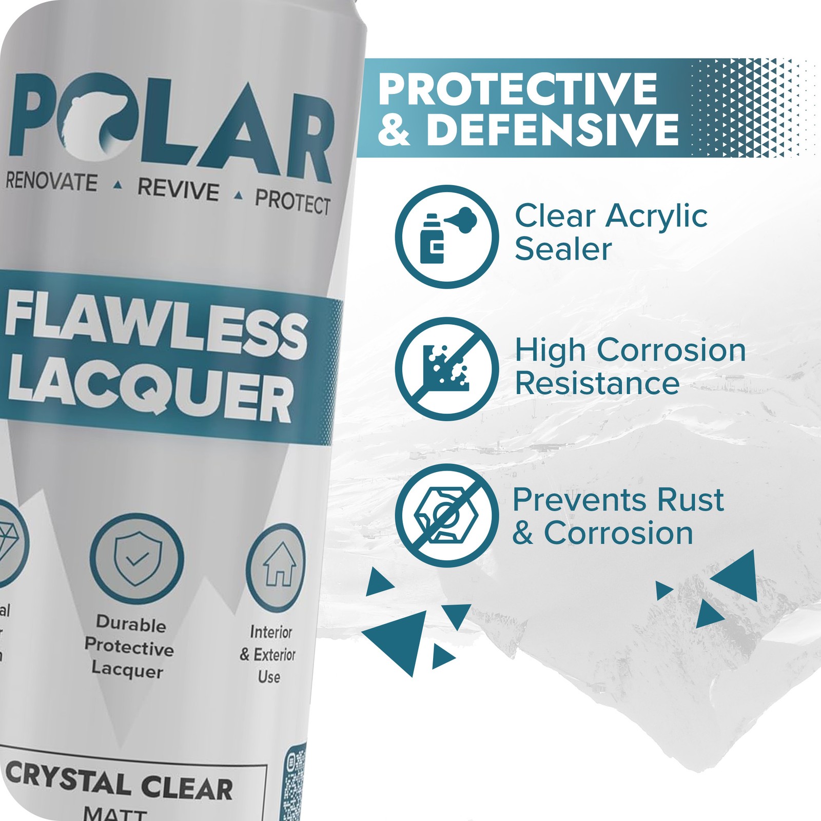 Polar Flawless Lacquer Spray, Matte, Clear, 13.5 Fl Oz, 2 Pack