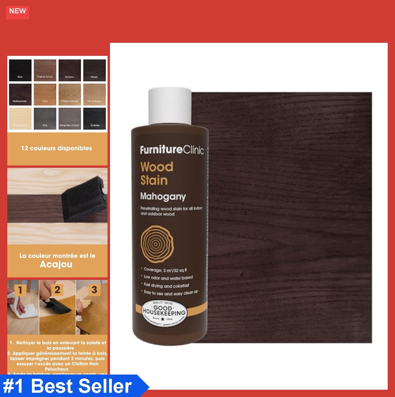 Mahogany Wood Stain Water Based Fast Drying Low Odor Non Toxic Indoor Outdoor