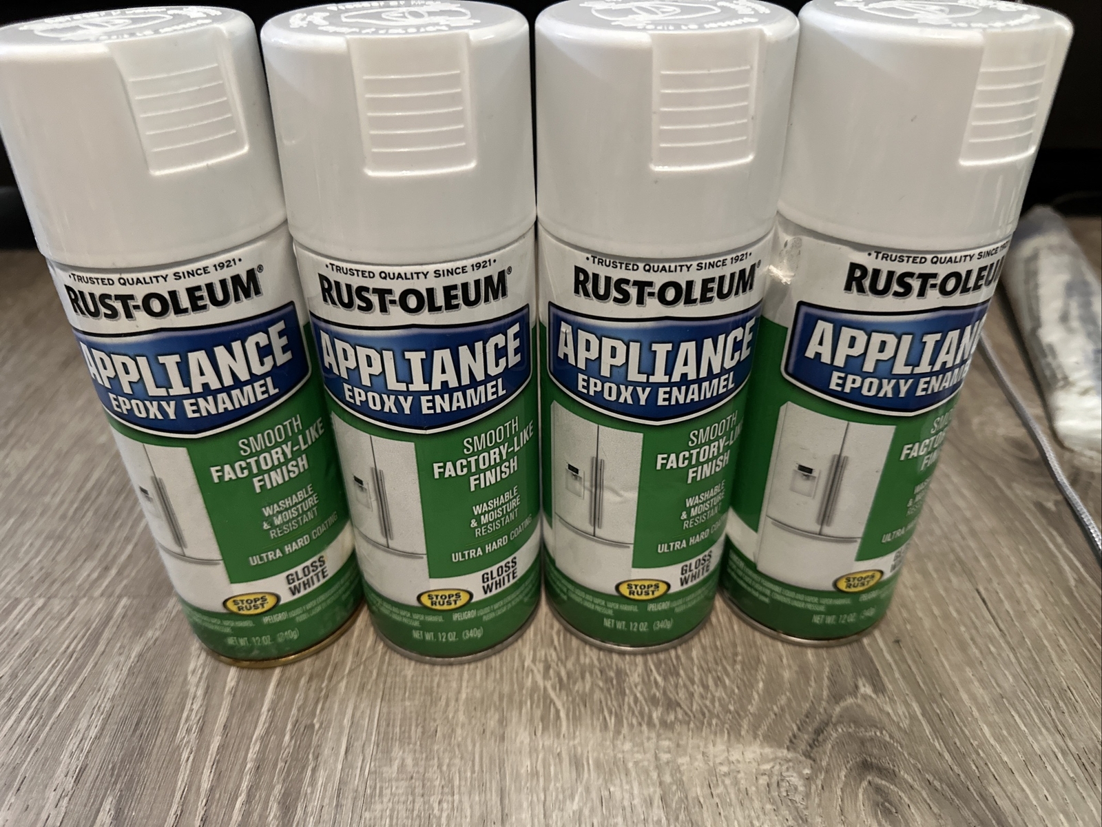 4 – Rust-Oleum WHITE Specialty APPLIANCE Epoxy For Metal Stops Rust 12oz 7881830