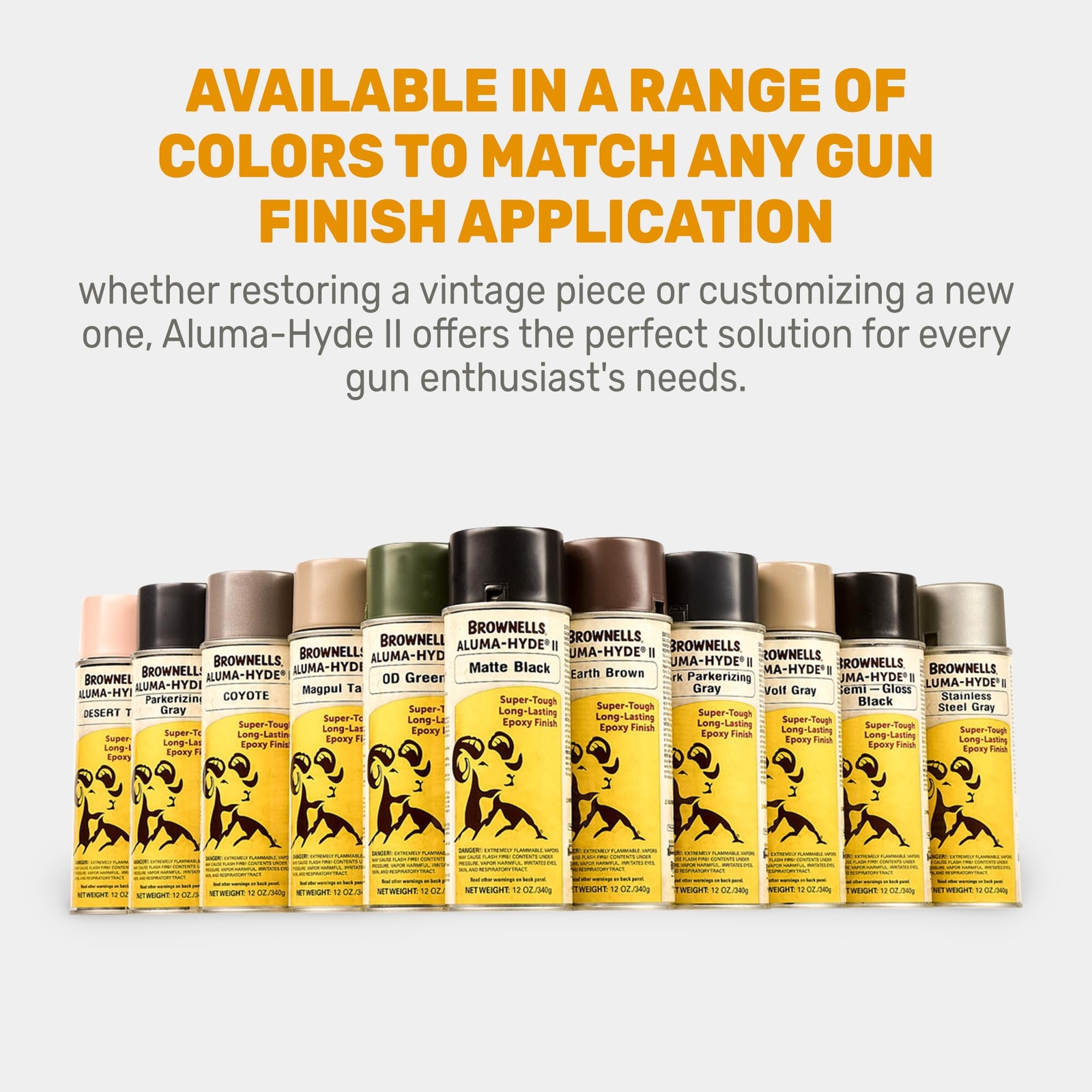 Aluma-Hyde 2 Epoxy Based Firearms Finish Aerosol Can Earth Brown