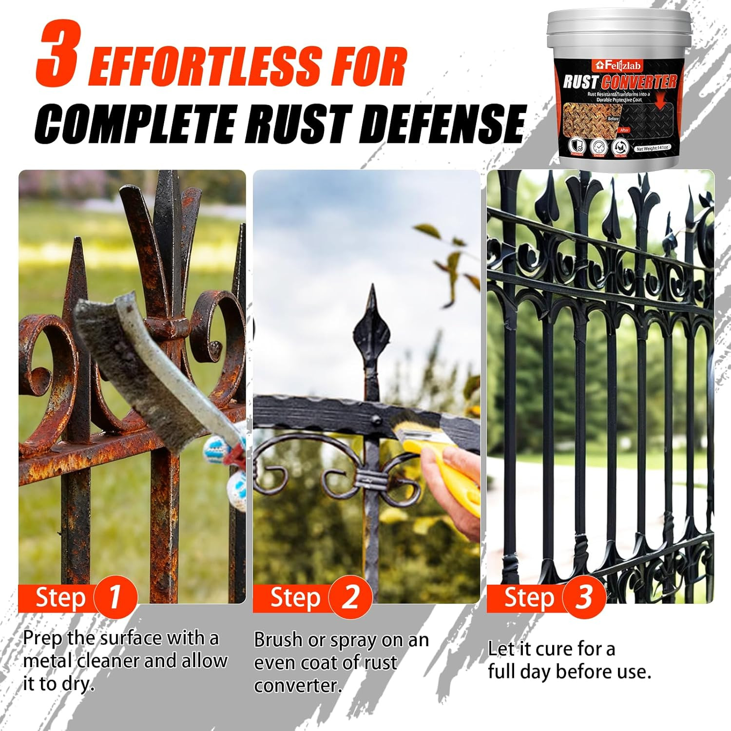 2-In-1 Rust Converter & Metal Primer, 141Oz Rust Reformer Paint for Metal, Autom