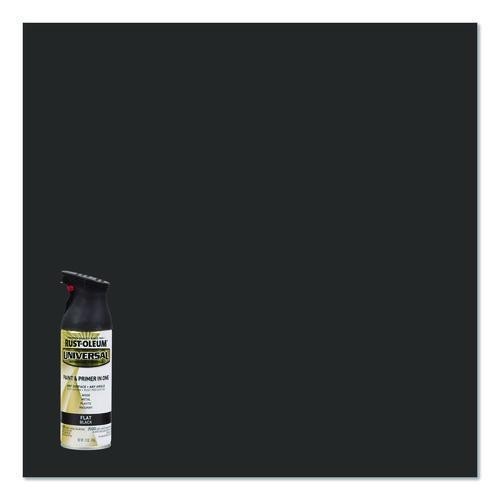 Rust-Oleum Universal Premium Spray Paint, Flat Black, 12 oz Aerosol Can, 2/Pack