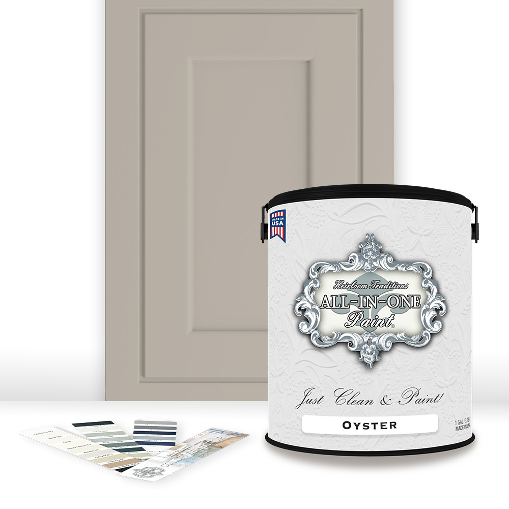 ALL-IN-ONE Paint by Heirloom Traditions – Oyster (Taupe) – 128 Fl Oz – Plus our