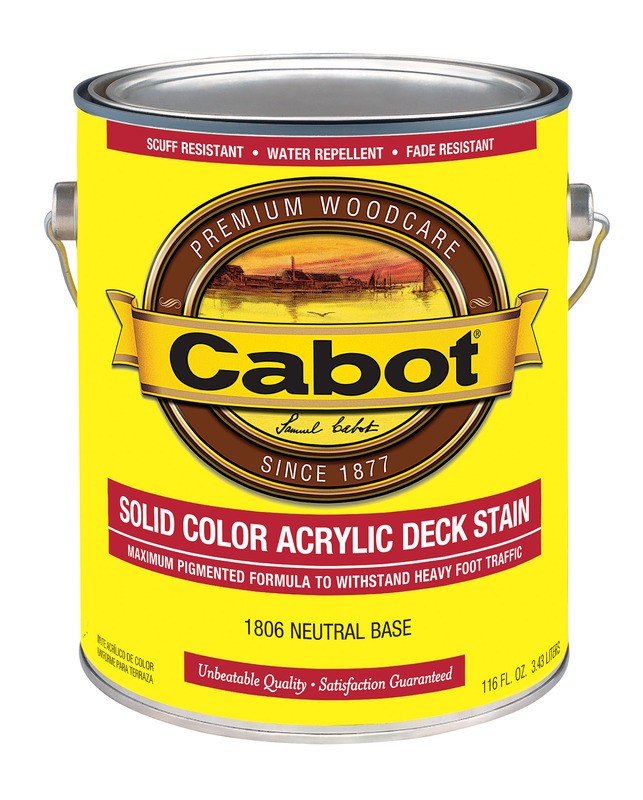 Cabot Solid Color Acrylic Stain & Sealer Solid Tintable Neutral Base Water-Based