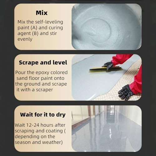Epoxy Colored Sand Floor Paint, Epoxy Floor Paint High Gloss Marble Effect Coati