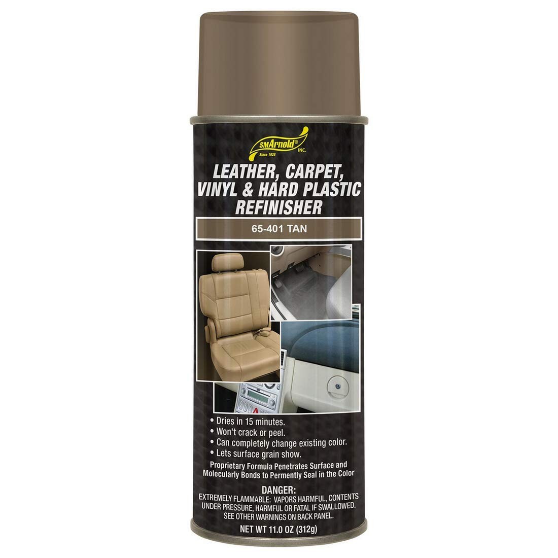 S.M. Arnold Refinishing Spray Paint – TAN 11 Oz. – For Leather, Carpet, Vinyl, M