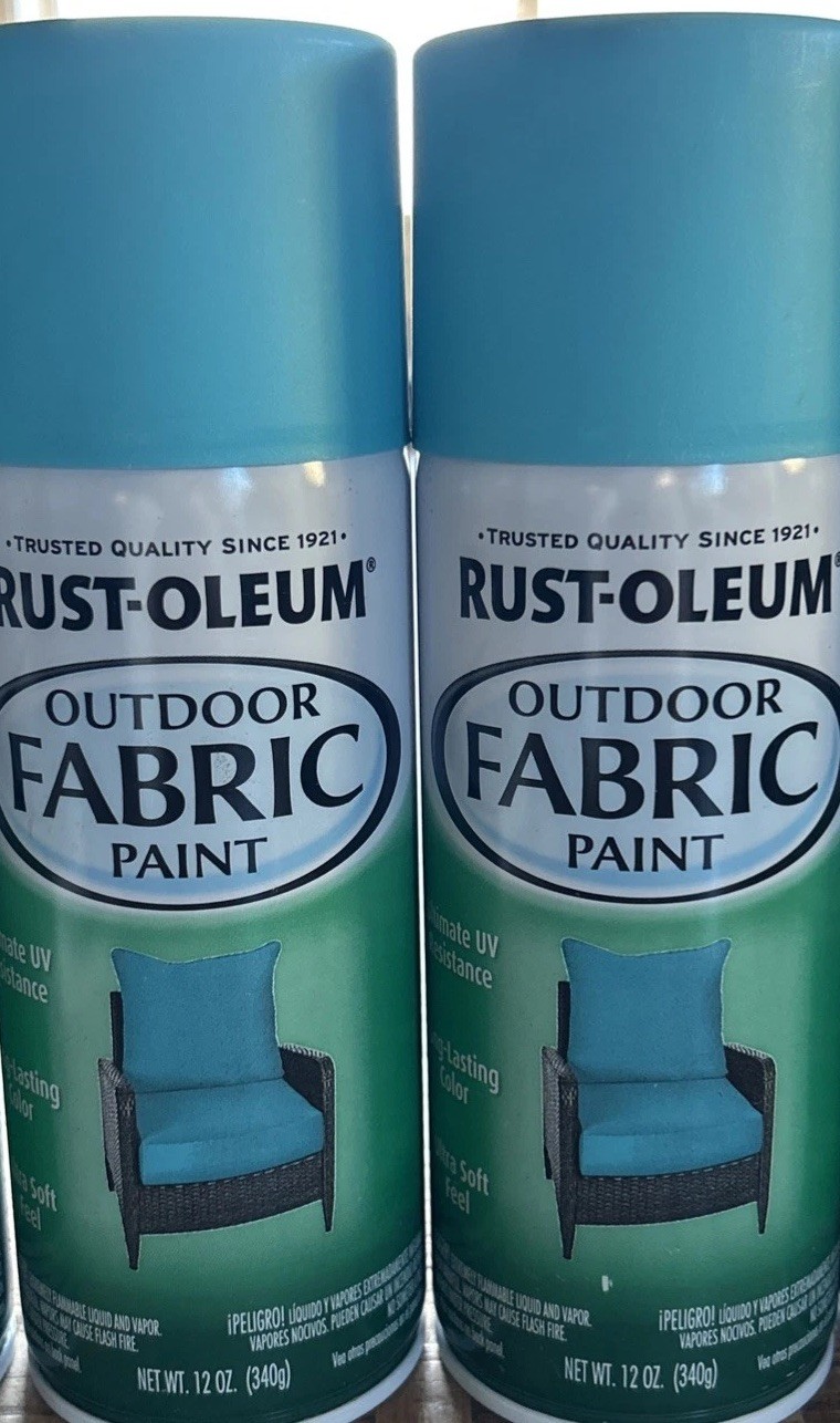 2 x Rust-Oleum Outdoor Fabric Spray Paint TURQUOISE Ultimate UV Resistance 🔥
