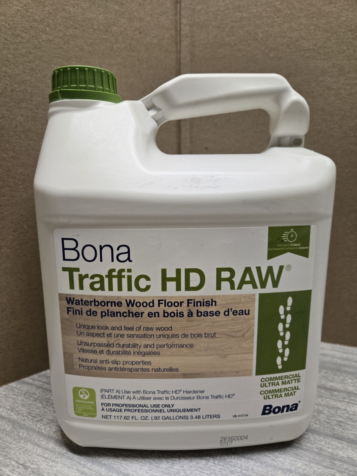Bona Traffic HD Raw Waterborne Wood Floor Finish- Commercial Ultra Matte- .92Gal