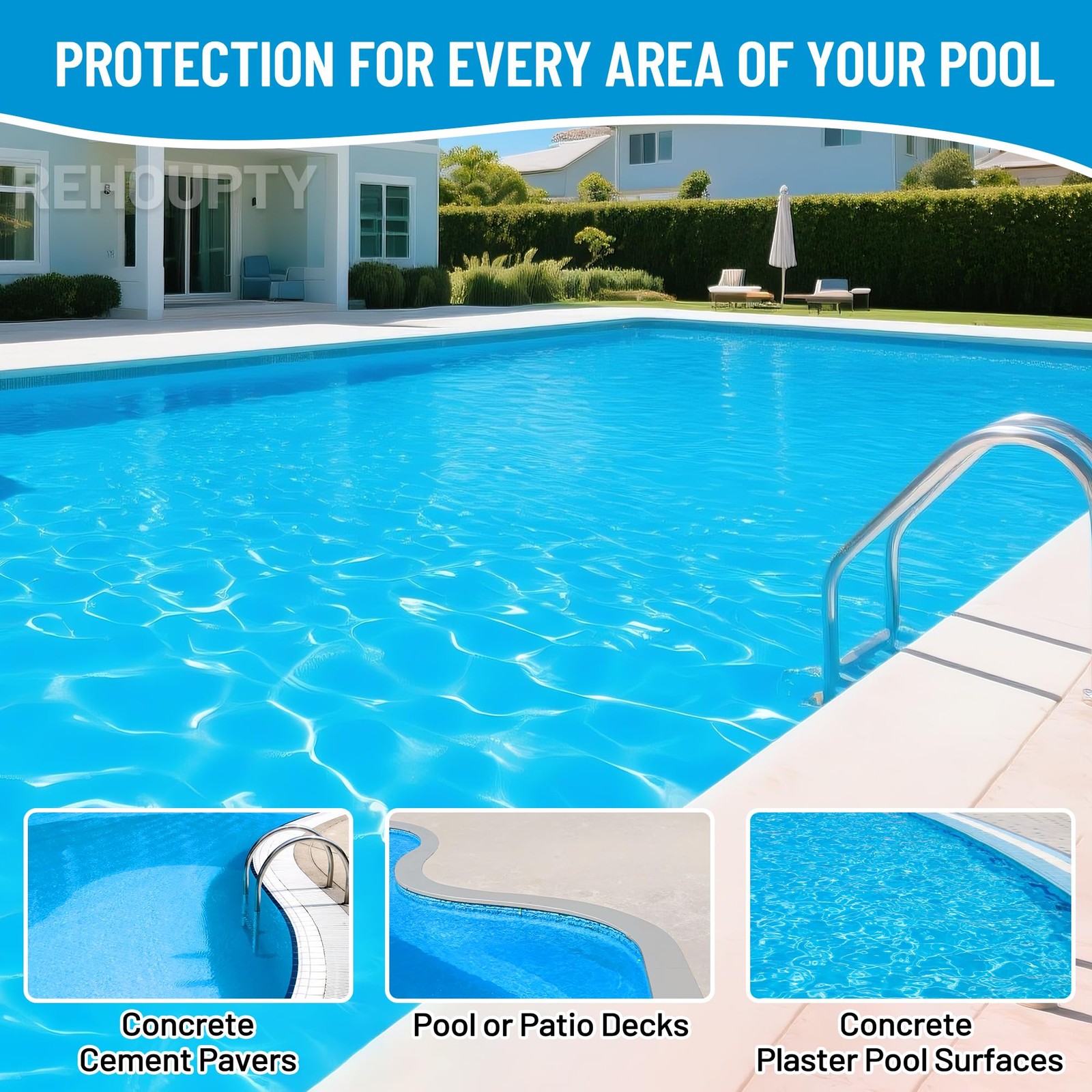 Pool Paint Ocean Blue, Durability Water-Based Acrylic Resin Concrete Pool Pai…