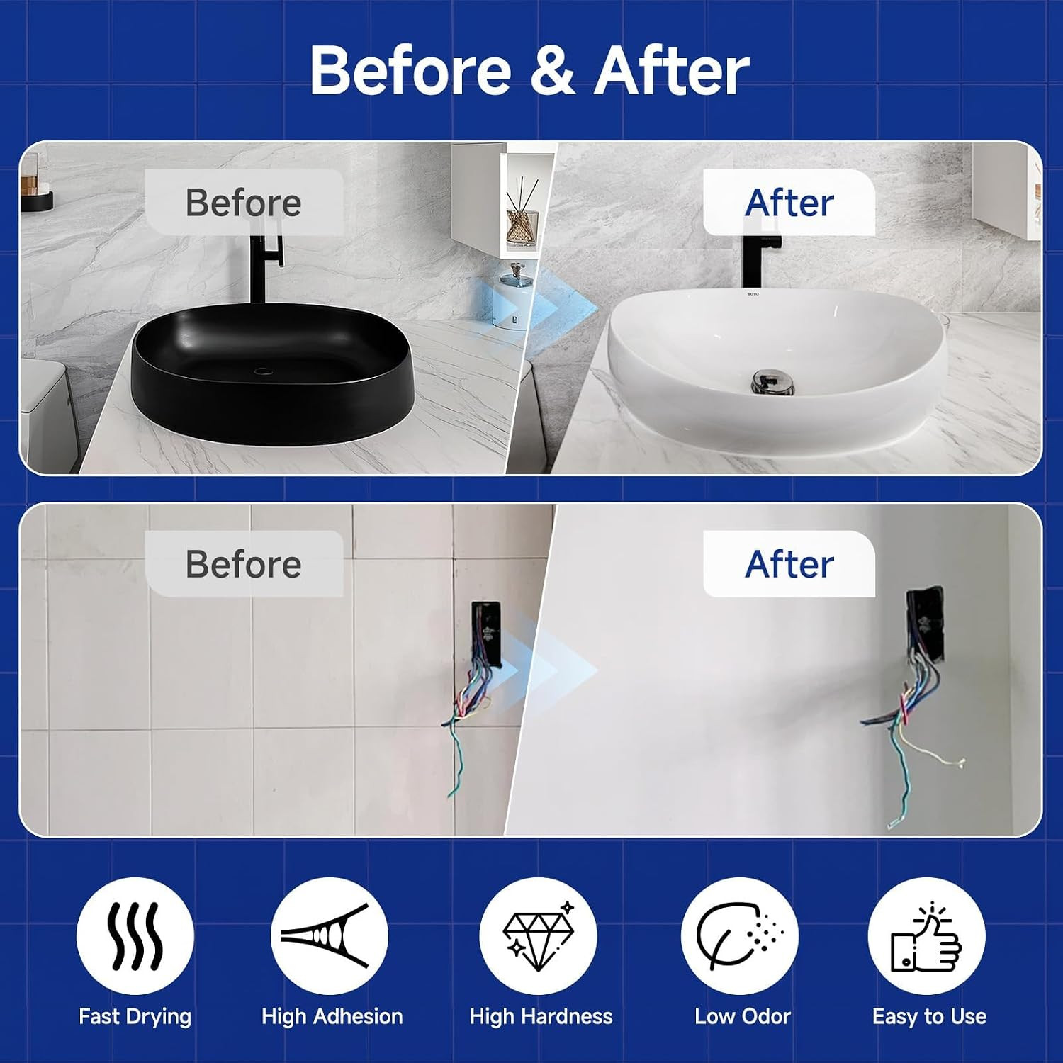 Tub and Tile Refinishing Kit with Tools, 35Oz White Tile Paint Water Based & Low
