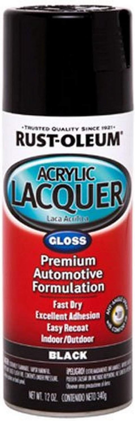 Automotive 253365 12-Ounce Acrylic Lacquer Spray, Black Gloss