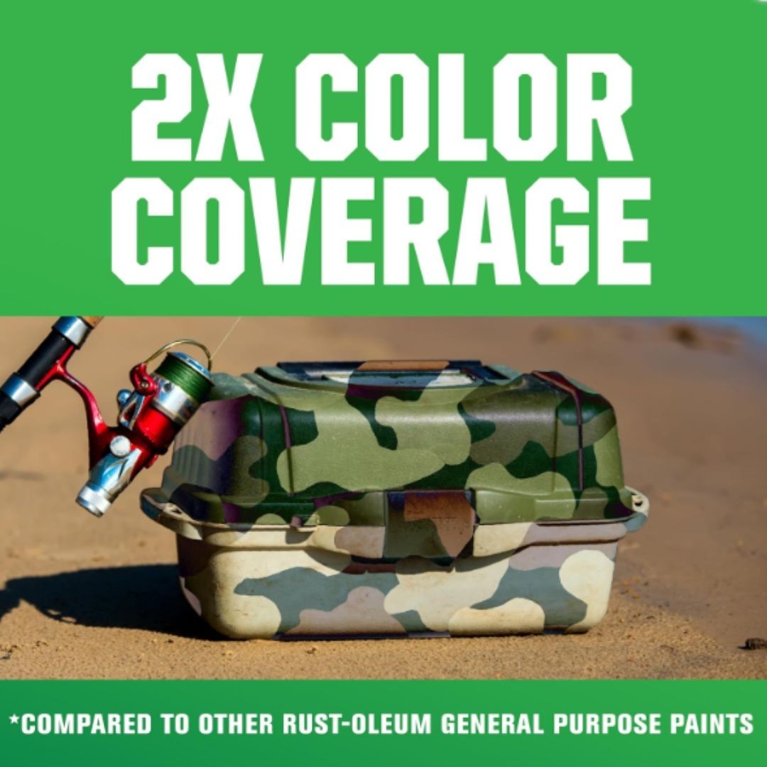 279177 Camouflage 2X Ultra Cover Spray Paint, 12 oz, Khaki New