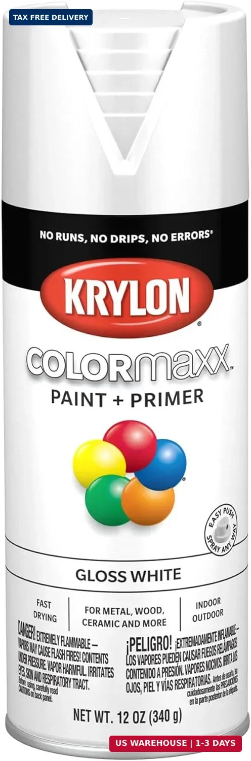 Krylon ColorMaxx 12 Oz. Gloss Spray Paint, White – 1 Each