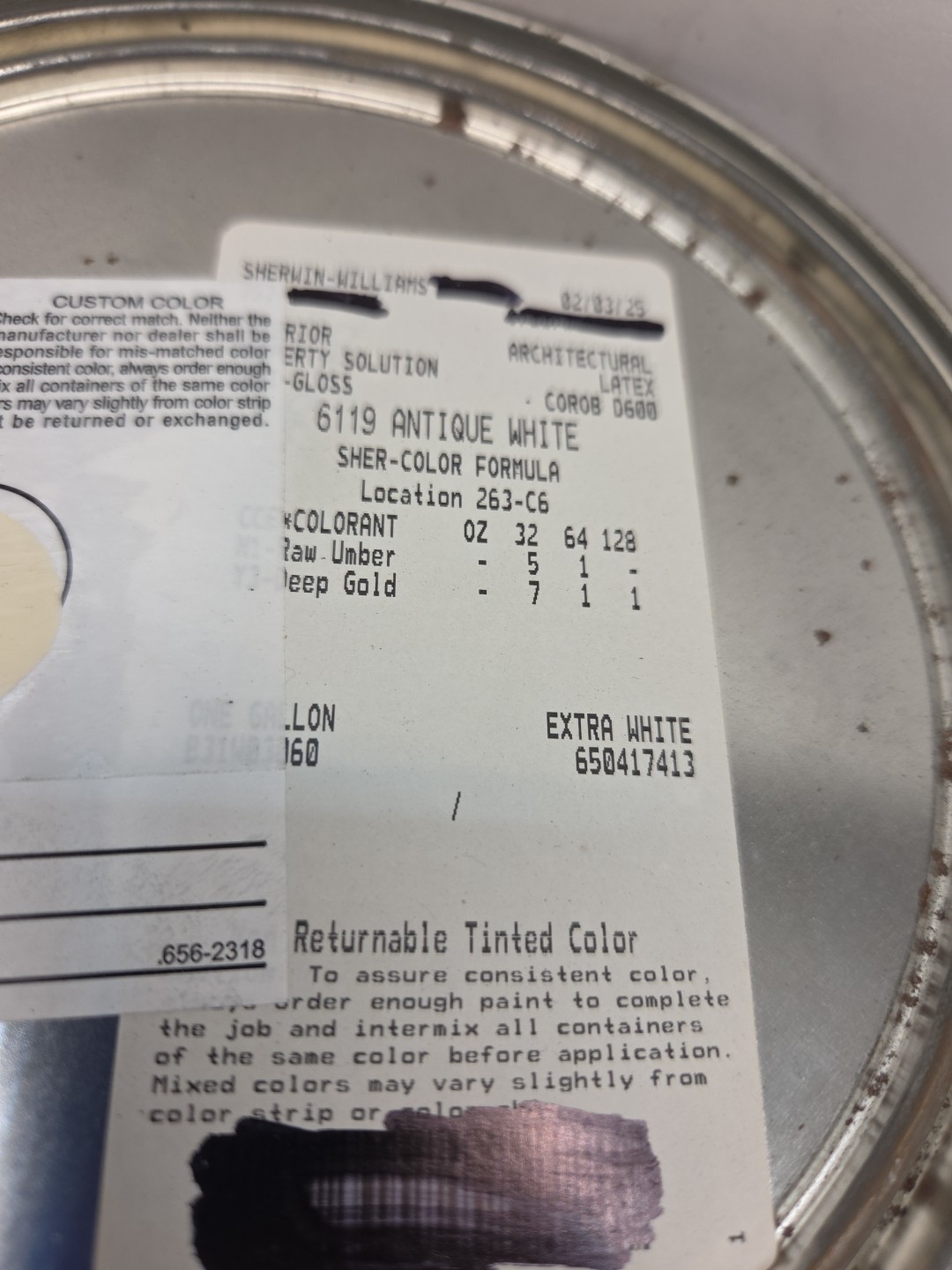 1 Gallon Property Solutions Interior Semi-Gloss Color 6119 Antique White