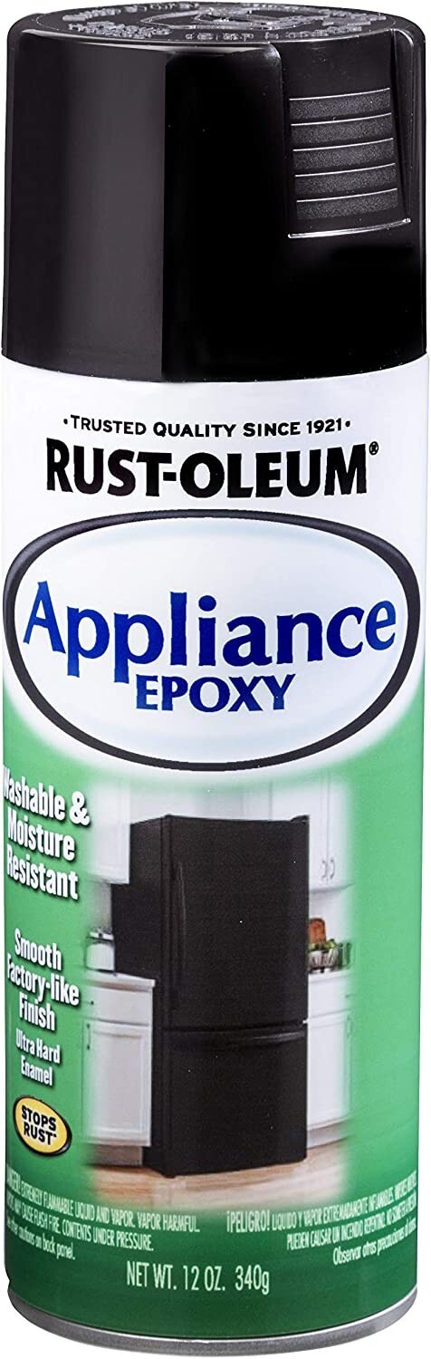 Rust-Oleum 7886830 Specialty Appliance Epoxy Spray Paint, 12 oz, Black, 1 Pack